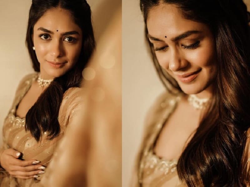 actress mrunal thakur latest cute expression pics viral